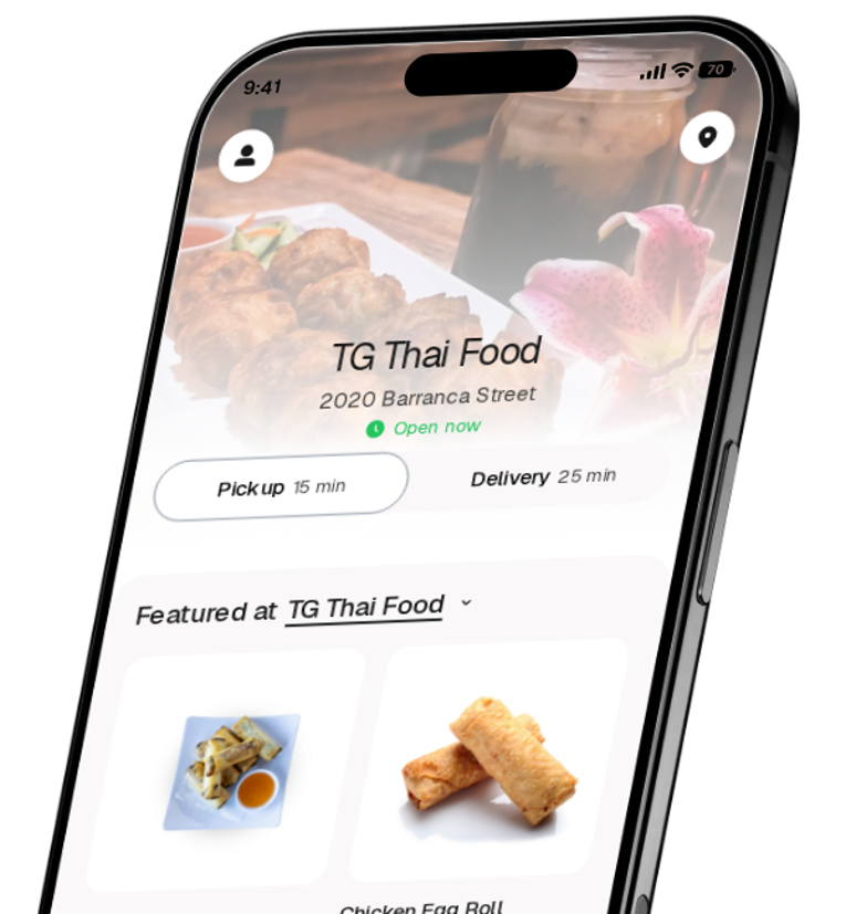 TG Thai Food app preview