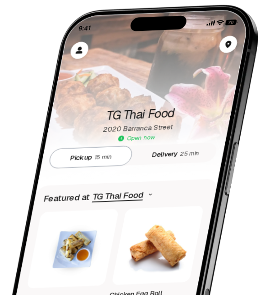 TG Thai Food app preview