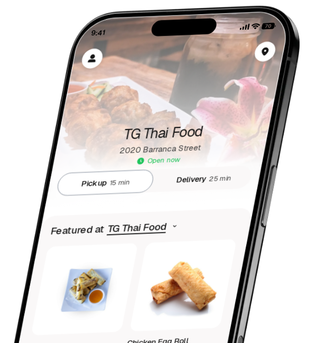 TG Thai Food app preview