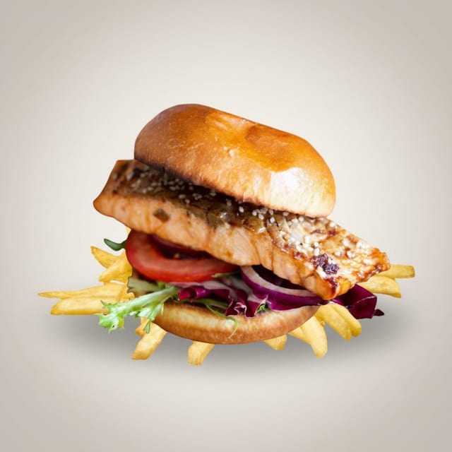 Salmon Teriyaki Sandwich.