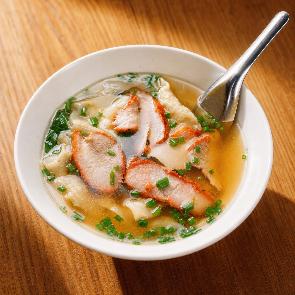 BBQ Pork Wonton Noodle Soup.