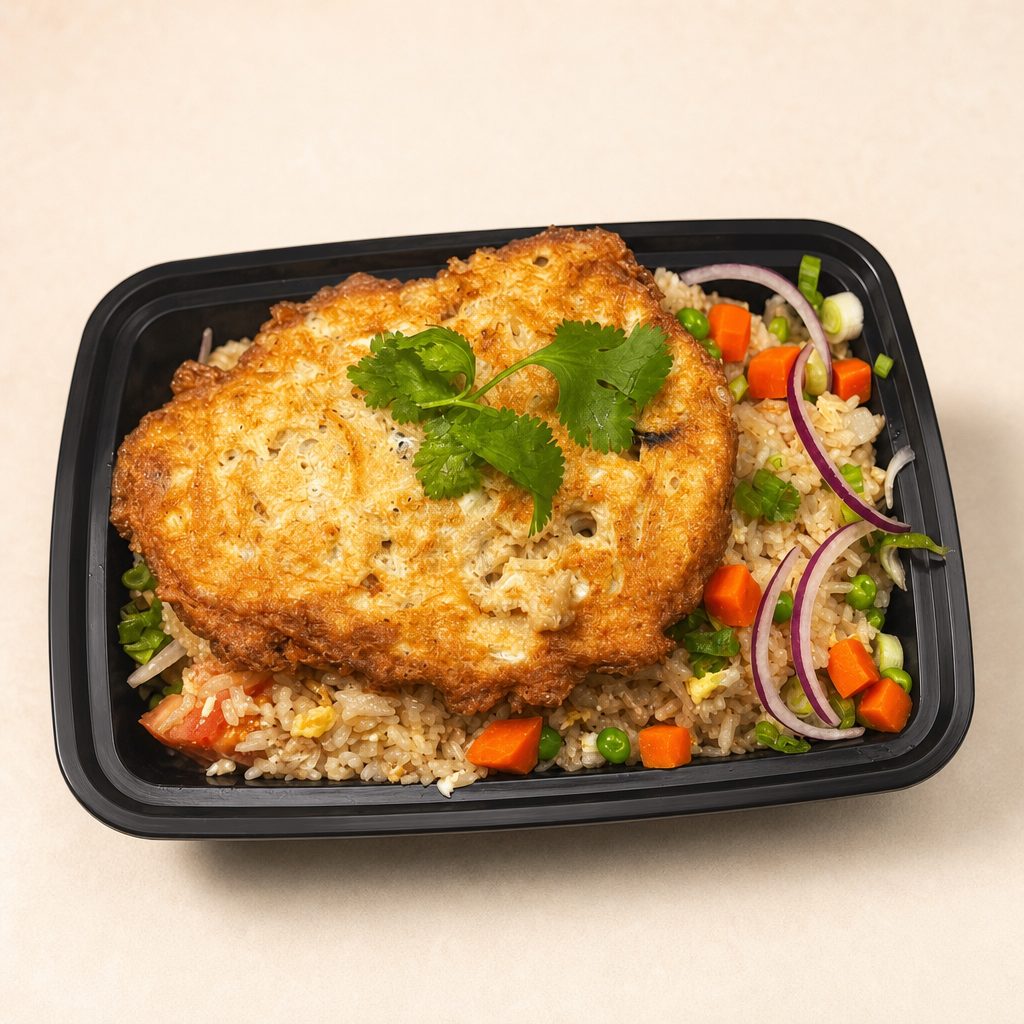 Crab Meat Omelet Fried Rice.