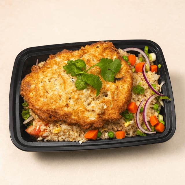 Crab Meat Omelet Fried Rice.