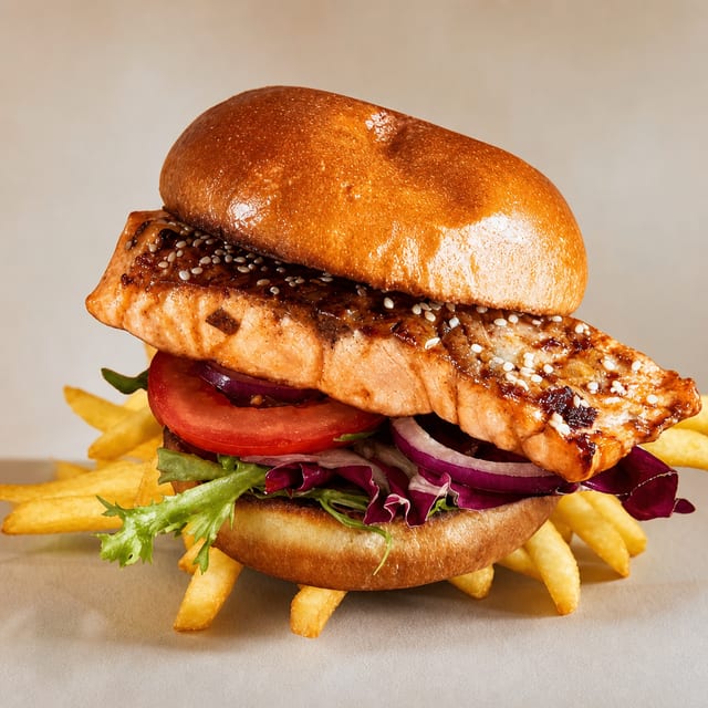 Salmon Teriyaki Sandwich.